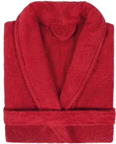 Badjas Badstof Uni Pure Royal met Shawlkraag Rood col 2307 Maat S