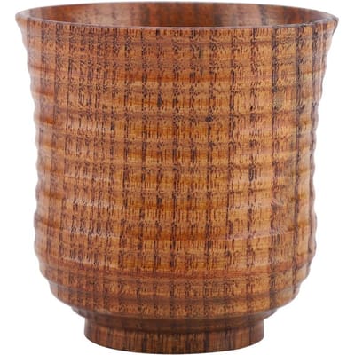 Houten Kop Handgemaakt Natuurlijk Hout Koffie Thee Bier Sap Melk Mok brown