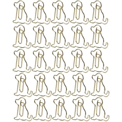 25 stuks Vormige Paperclips Metaal Materiaal Licht Draagbaar Gouden Puppy Vormen Kantoorclips voor beige