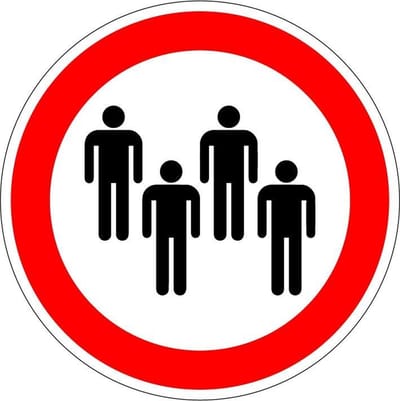 Verboden voor groepen bord - kunststof 300 mm