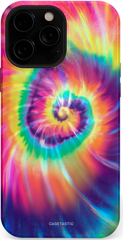 Casetastic hoesje geschikt voor Apple iPhone 13 Pro Max - MagSafe - Dubbellaagse bescherming - Kleurrijke draaikolk - Fashion Case - Donkerblauw Roze Goud Lavendel