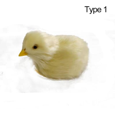 Fotografie Prop Huisdecoratie Scène Model Kinderspeelgoed Levensgetrouwe Vogel Paas Pluche Kuiken Simulatie Vederige Kip beige