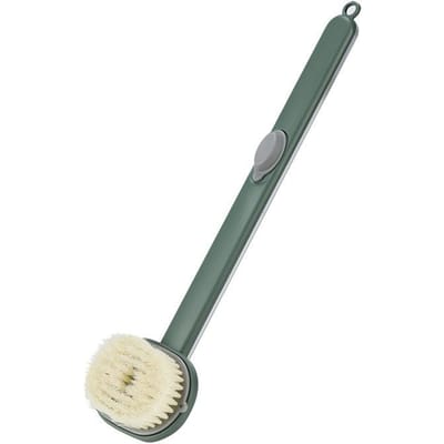 Badborstel met lange steel voor vloeibare zeep, Multifunctionele afneembare rug-lichaamsbadschrobber, Lichaamsdouchespons-schrobborstel groen