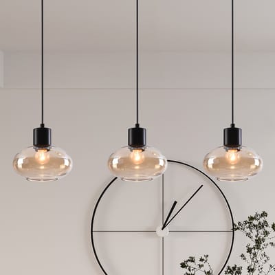 LumenXL - Hanglamp Vere - amber glas, 3-lichts