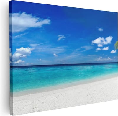 Artaza Canvas Schilderij Zeezicht - 40x30 cm - Klein - Wanddecoratie Strand - Muurdecoratie Woonkamer - Kamer Accessoires