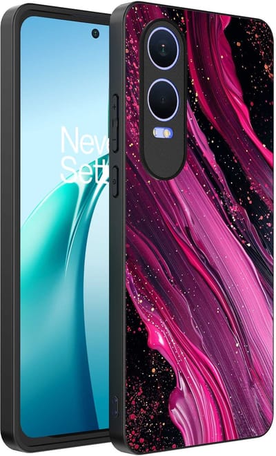 Smartphonica Telefoonhoesje Geschikt voor OnePlus Nord CE 4 Lite met marmer opdruk - TPU backcover case marble design - Paars Roze geschikt voor OnePlus Nord CE 4 Lite