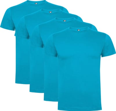 4 Pack Turqoois t-shirts Roly Dogo Premium Kids 4 jaar 98 - 104