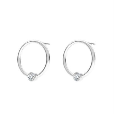 ARLIZI 2126 Oorbellen ring kristal oorknoppen - sterling zilver