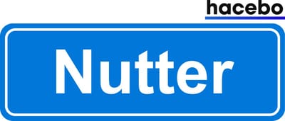 Hacebo - Plaatsnaam Sticker - 29x10 CM - Nutter sticker - Verkeersborden sticker - grappige cadeaus - Nutter