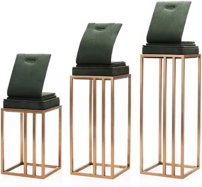 Sieradenstandaard Halsketting - Juwelier Display - Sieraden Presenteren - Stabiel Metaal - 3 Stuks - Zilver