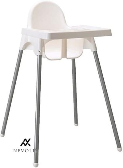 Nevolis Antilop Kinderstoel met Dienblad - Wit - Baby - Kinderen .