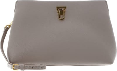 COCCINELLE Leren Koppeling Schoudertas Beat Clutch Handbag Grained Leather Powder Pink Beige