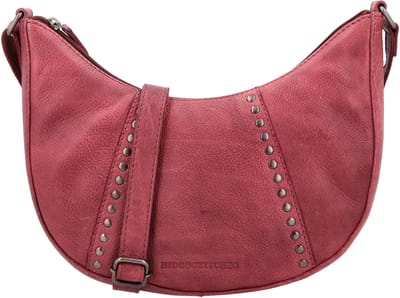 Hide & Stitches Redwood Crossbodytas - Leren Tas - Verstelbare Schouderband - Studs - Ritsvak - Telefoonvak - Leren Dames Tas - Wijnrood