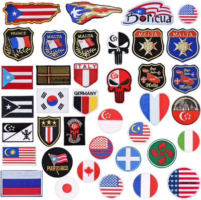 Vlag/Insigne Series - 38 delige set -stof & strijk applicatie