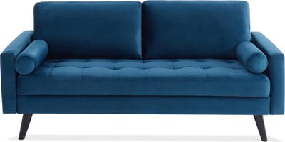 sweeek - Scandinavische 3-zits velours bank met houten poten - ivar