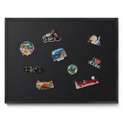 Tulup Magneetbord met Zwarte Frame - Zwart Magnetisch Bord in Verschillende Kleuren - 80 cm x 60 cm - Zwarte kleur - Memobord voor Keuken - Magnetisch Wandbord - Magnetisch Bord Kindvriendelijk