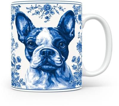Mok French Bulldog Beker voor koffie of tas voor thee, cadeau voor dierenliefhebbers, moeder, vader, collega, vriend, vriendin, kantoor, opa, oma, hond, kerst, sinterklaas, verjaardag