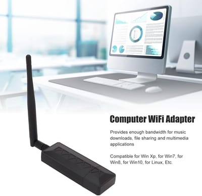 USB WiFi Adapter - Draadloze Netwerkkaart - Internet Verbinding - 150 Mbps Snelheid - 24 GHz - Zwart