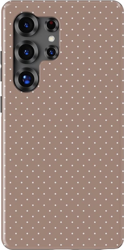 Micro Dots Tough Hoesje Samsung Galaxy S25 Ultra | Geschikt Voor Mag | Stippen Motief Backcover Samsung Galaxy S25 Ultra Mocha Confetti