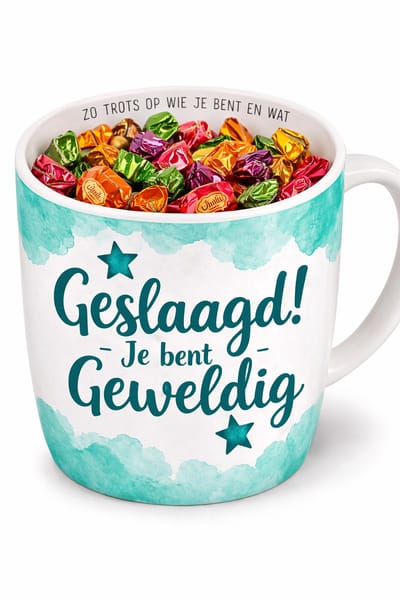 Mok - Koffie - Cadeau - Traktatie - Mok - Geslaagd - Toffeemix - "Speciaal voor jou"