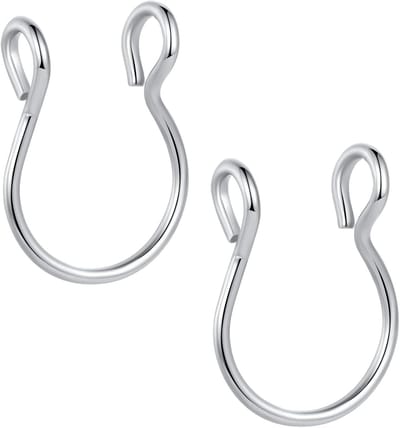 chirurgisch staal 20G 8mm nep neusring hoepel voor faux lip septum neusring set niet-piercing clip op hoepels faux piercing helix kraakbeen lip septum sieraden set, Roestvrij staal,