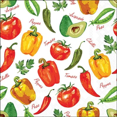 Ambiente Vegetables and Herbs Servetten – Groenten & Kruiden Design 33x33 cm FSC Mix | 20 Stuks