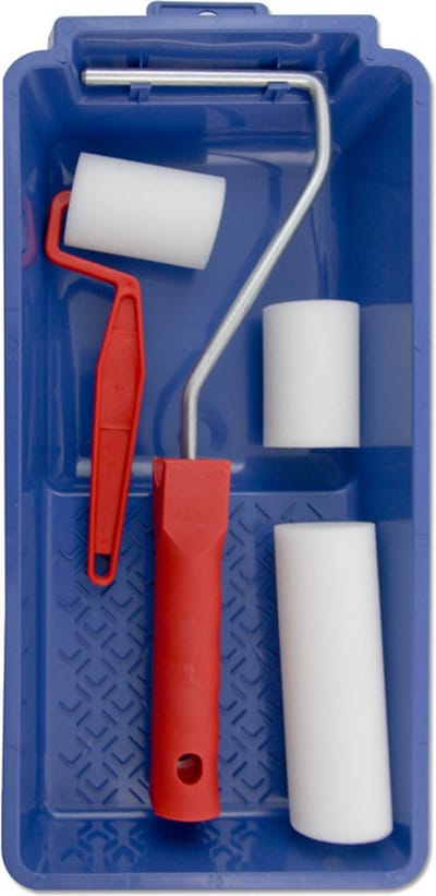 Lakroller schilderset - 5 en 10 cm - extra fijn - met verfbak en beugel - schuimrollers - verfset