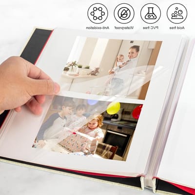 Zelfklevend Fotoalbum Scrapbook met Linnen Hardcover, 20 Bladen voor Herinneringen, DIY Album voor Baby, Huwelijk en Familie (28x27cm)