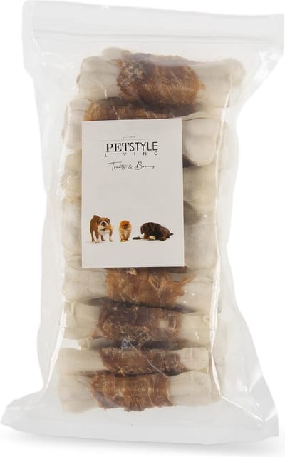 Petstyle Living Geperste Botten met Eend - Hondensnacks - 10cm - 20 Stuks - Kauwbotten Hond