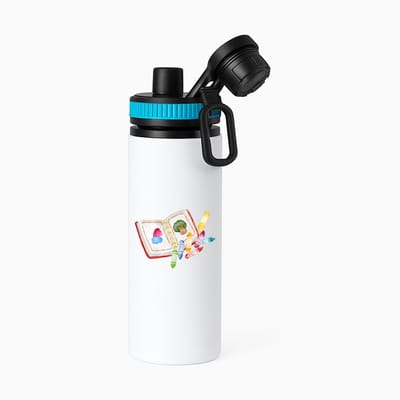 Hacebo® - Tekenen waterfles met draaidop blauw - Kunst - Tekenaars - Knutselen - krijtjes - kleuren - water fles - 850ML