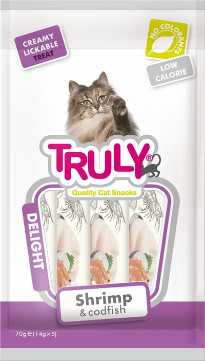 Truly - Shrimp & Codfish Creamy Lickable - Kattensnack