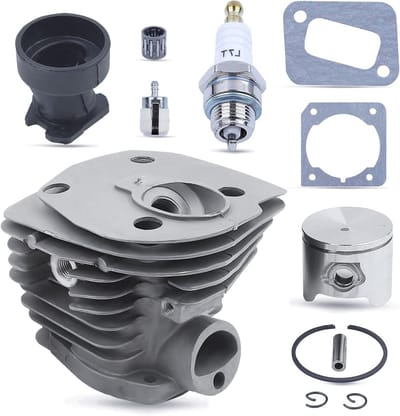 Cilinder Zuiger Set - Motor Onderdelen - Kettingzaag Onderhoud - Nikasil Geplateerd - 44mm - Zilverkleurig