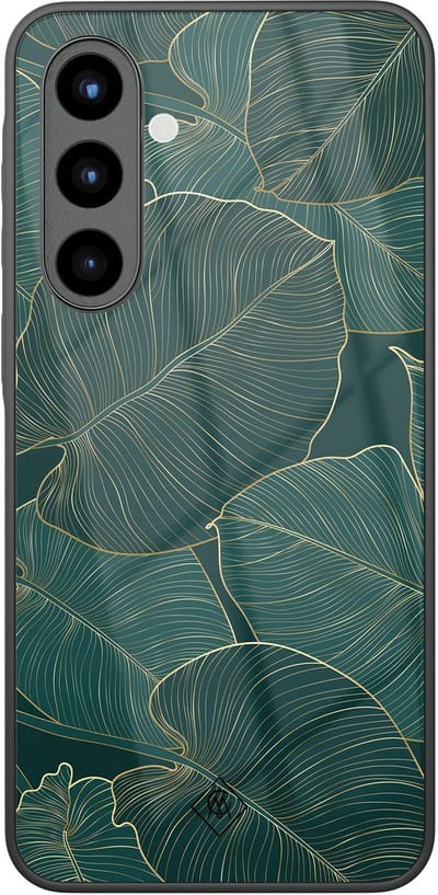 Casimoda® hoesje - Geschikt voor Samsung Galaxy A57 - Monstera Leaves - Luxe Hard Case Zwart - Backcover telefoonhoesje - Groen