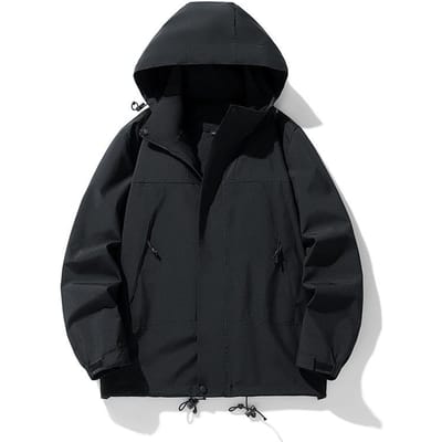 Outdoorjassen voor heren en dames, Lente- en herfst winddichte en waterdichte koppeljassen, Bergbeklimjassen 3XL black