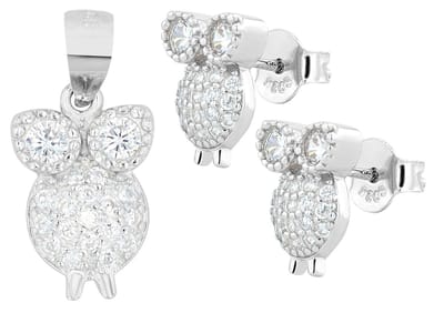 AKZENT Akzent dames-sieradenset "Athene" van 925 Sterlingzilver, gerhodineerd, duurzaam