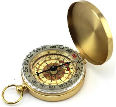 Scoby - Kompas - Vintage kompas - Survival tool - Brass Compass - 5CM - Messing