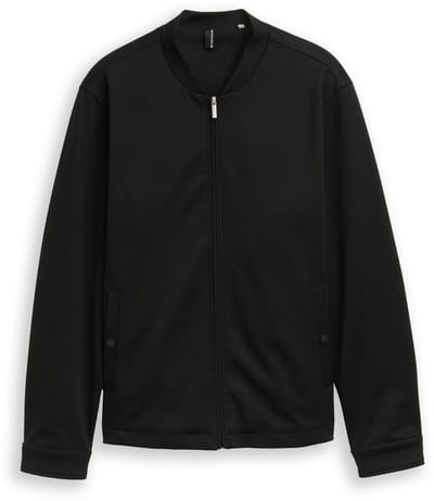 Tom Tailor - Piqué blouson Jasje met bomberkraag - Maat S - Black
