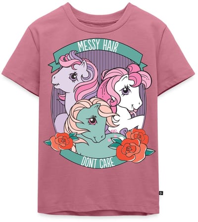 My Little Pony Retro Messy Hair Don't Care Statement Premium T Shirt Kinderen