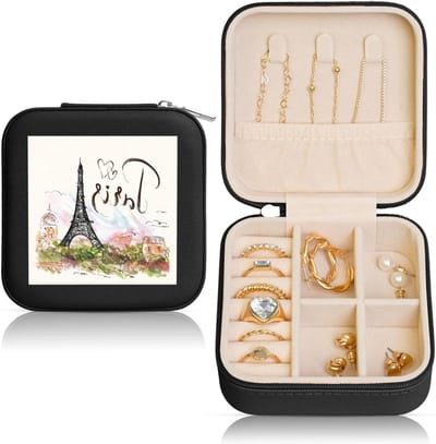 Juwelendoosje - Sieraad organizer - Sieraden opbergen - Compact en lichtgewicht - 10 x 10 x 5 cm - Zwart
