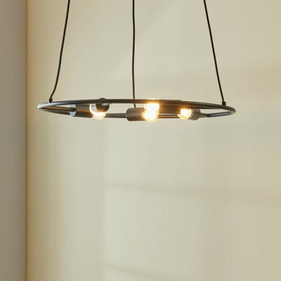 Lucande - hanglamp - 5lichts - Staal - H: 1.3 cm - E27 - zwart