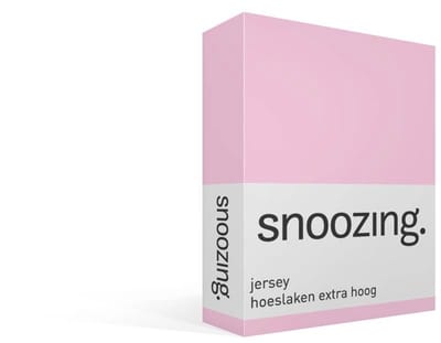 Snoozing Jersey - Hoeslaken Extra Hoog - 100% gebreide katoen - 70x200 cm - Roze