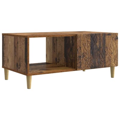 vidaXL - Salontafel - Oud - hout - 90 - x - 50 - x - 40 - cm - Bewerkt - hout