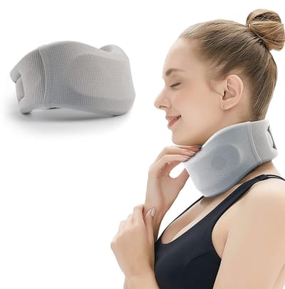 Allecto - Cervicale halsband - Nekband voor verlichting - Verstelbaar - Maat M - Ergonomisch ontwerp - Geschikt voor alle leeftijden - Grijs