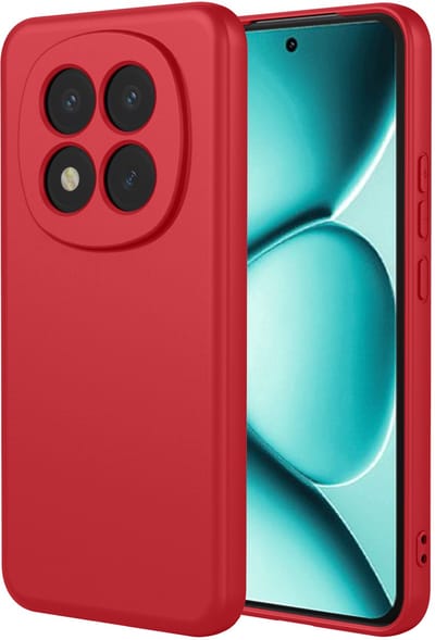 MobyDefend Hoesje - Geschikt voor Xiaomi Redmi Note 15 Pro Plus 5G - Matte Siliconen Backcover - Framboosrood