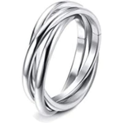 Anti Angst Fidget Spinner Ring in Roestvrij Staal Maat 6-11 Verminder Stress & Spanning Met Een Ring! voor Heren Dames Band KL30FI-39D 7 white