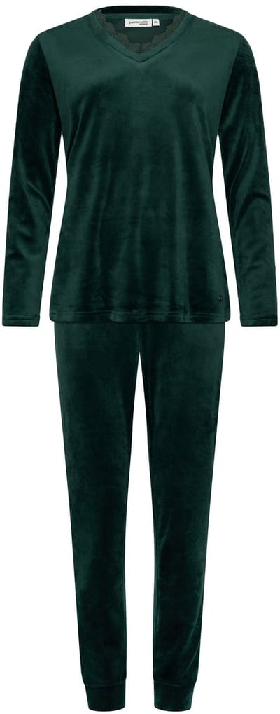 Pastunette Premium - Pyjama - Emerald - Velours - Donkergroen - Maat 42
