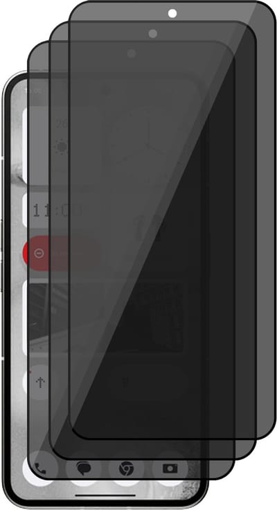 Privacy Screenprotector geschikt voor Nothing Phone 2 - 3x Volledig Dekkend Glas Screen Protector