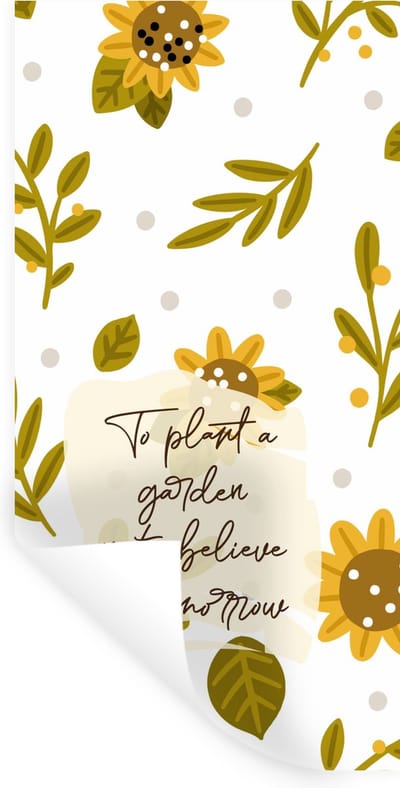 Muurstickers - Sticker Folie - To plant a garden is to believe in tomorrow - Quotes - Spreuken - 40x80 cm - Plakfolie - Muurstickers Kinderkamer - Zelfklevend Behang - Zelfklevend behangpapier - Stickerfolie