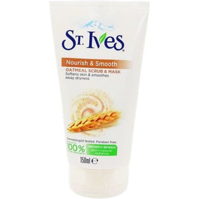 St. Ives Gentle Smoothing Oatmeal Scrub and Mask - 170g | Hypoalergeen 2in1 Havermout Masker en Scrub voor Vette en Gecombineerde huid