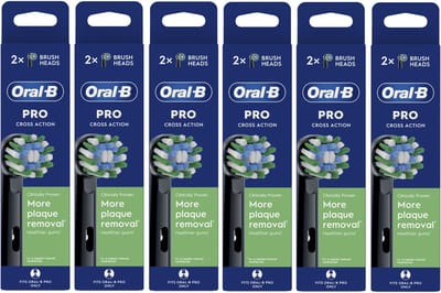 Oral B Cross Action Zwart Opzetborstels 12 stk - refill heads 12pcs black